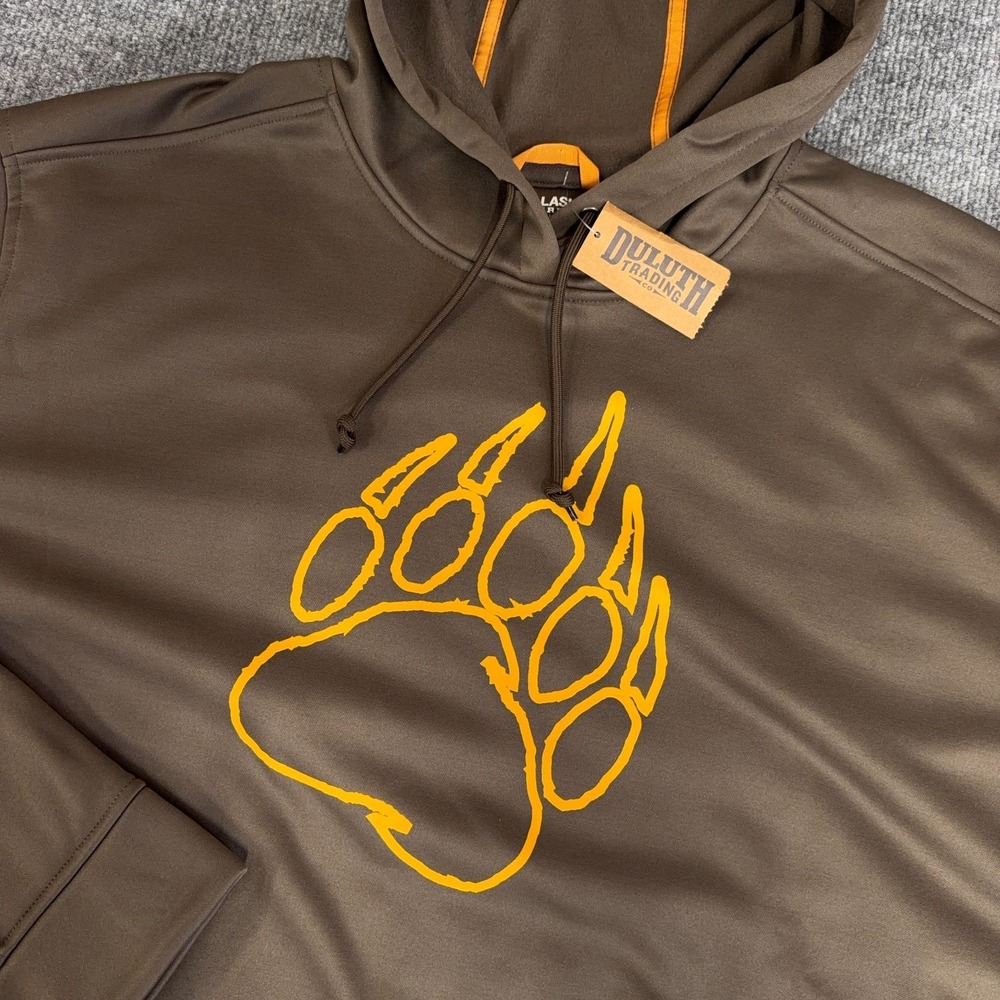 Alaskan Hardgear Duluth Trading Hoodie Men 3XL Brown Graphic Logo Fleece NEW - Picture 3 of 12